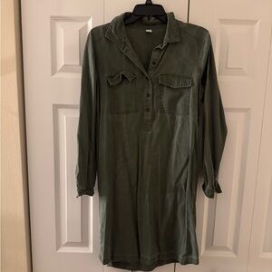 Old Navy Forest Green Long Sleeve Dress
